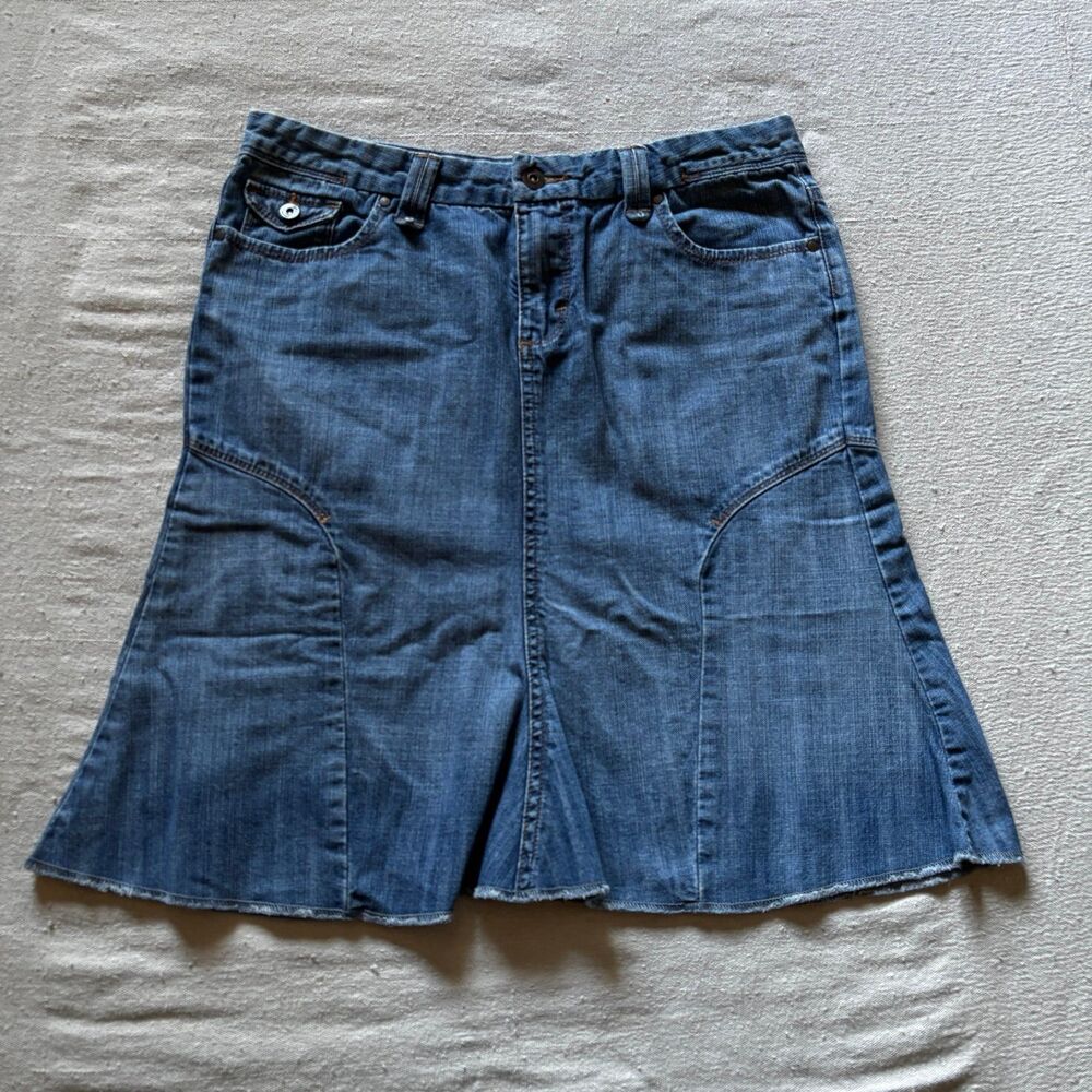 y2k riders a-line denim skirt